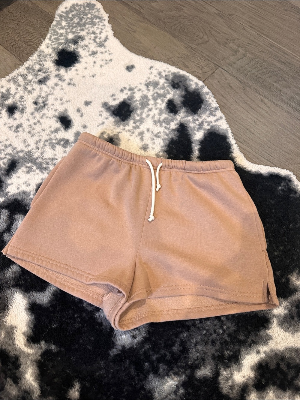 Pink Rose Peach Drawstring Athletic Shorts